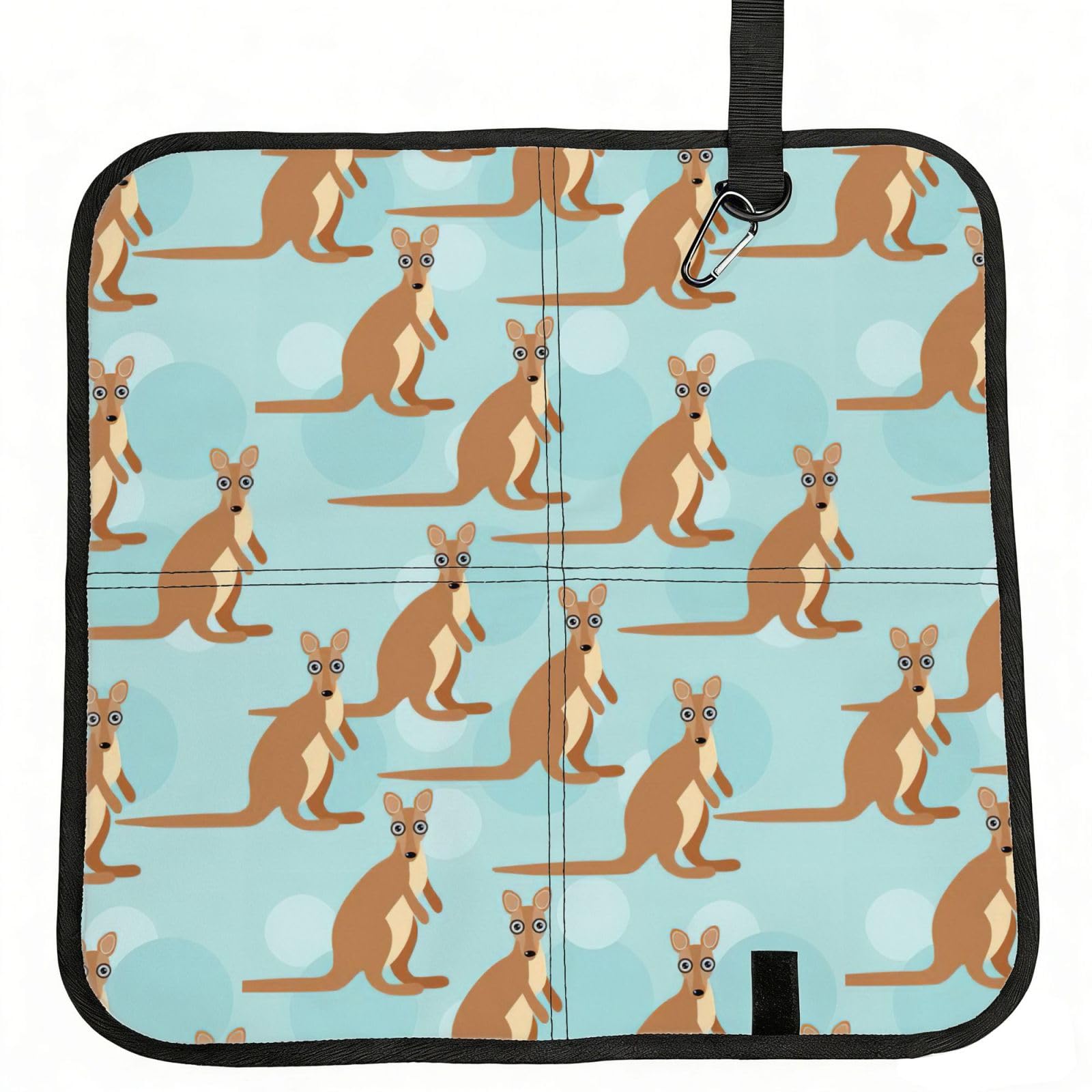 KAPPTYY Funny for Kangaroo Zoo Printed Bleacher Seat Cushion PE Foam Filling, Foldable Sitting Pad for Concert Stadium Events