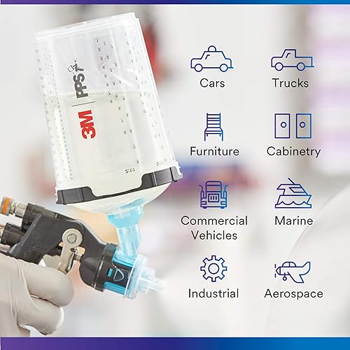 Miniatura 5 de 3M PPS 2.0 - Tapas desechables para pistola pulverizadora, 26200, se adapta a vasos y revestimientos de pintura estándar o grandes PPS 2.0, filtro