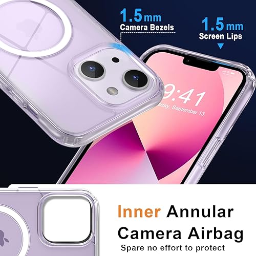 Vista 1341 de MOCCA - Funda magnética resistente para iPhone 11 de 6.1 pulgadas, compatible con MagSafe, protector de pantalla de vidrio + protector de lente