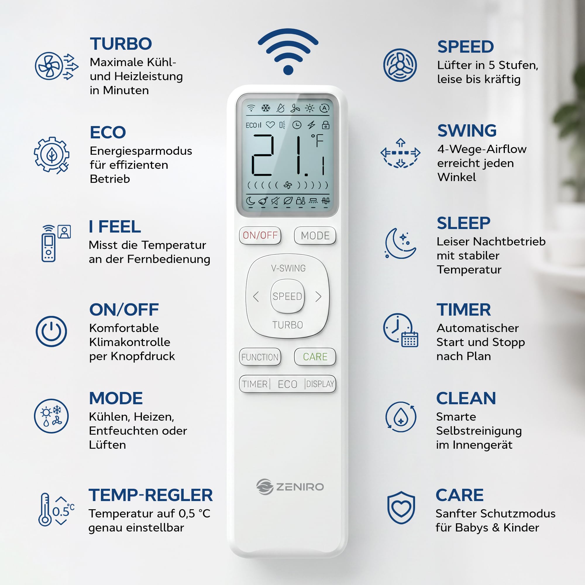 Klimaanlage Split Klimagerät 12000 BTU 3,5kW A++ Ionisator WiFi App-Steuerung 4D AirFlow Selbstreinigung R32