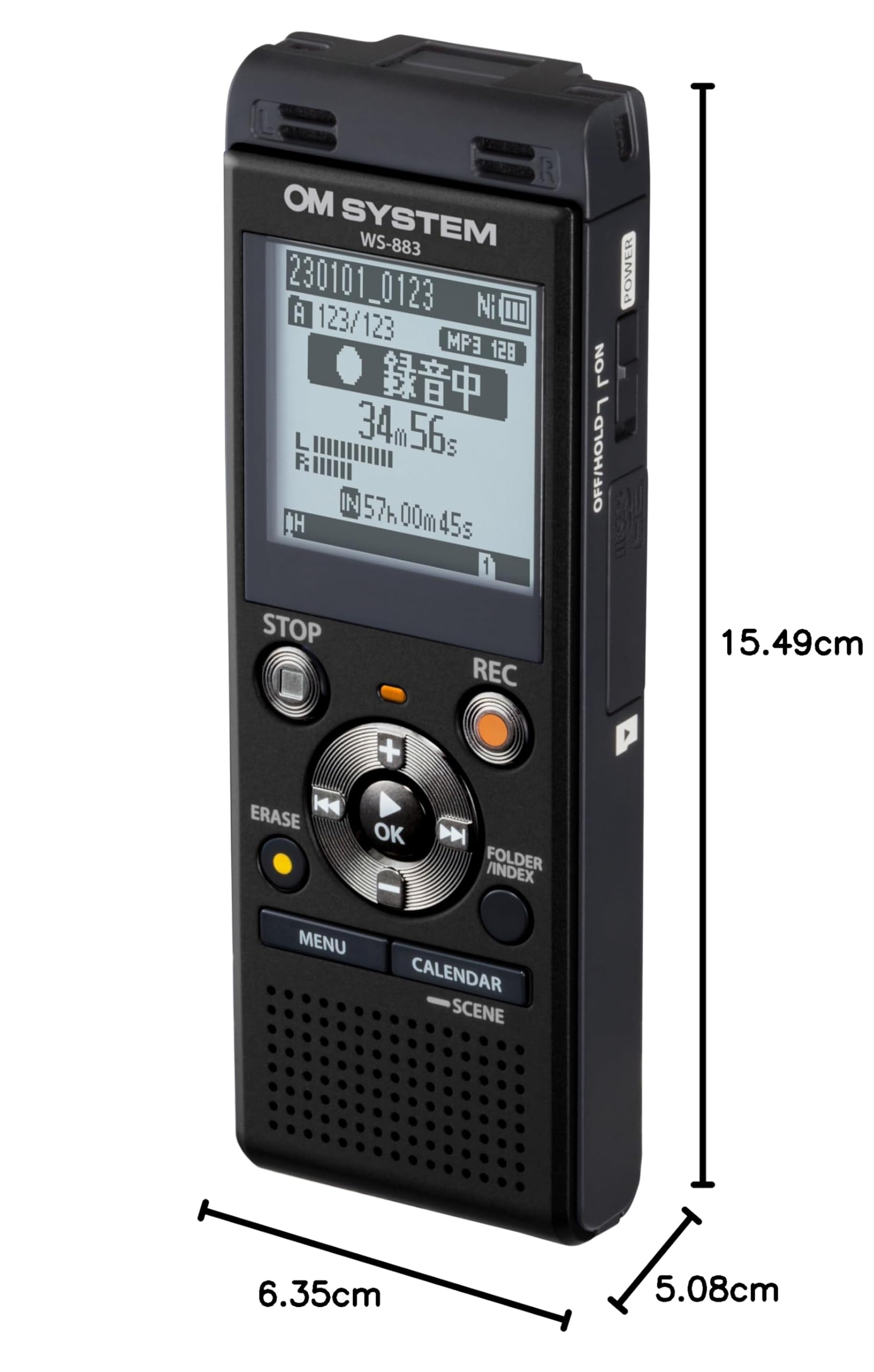 Om System WS-883 Enregistreur Vocal numérique, formats d'enregistrement linéaire PCM/MP3, USB Direct, Vitesse de Lecture de 8 Go et réglage du Volume, Index de fichiers, Effacer Les fichiers