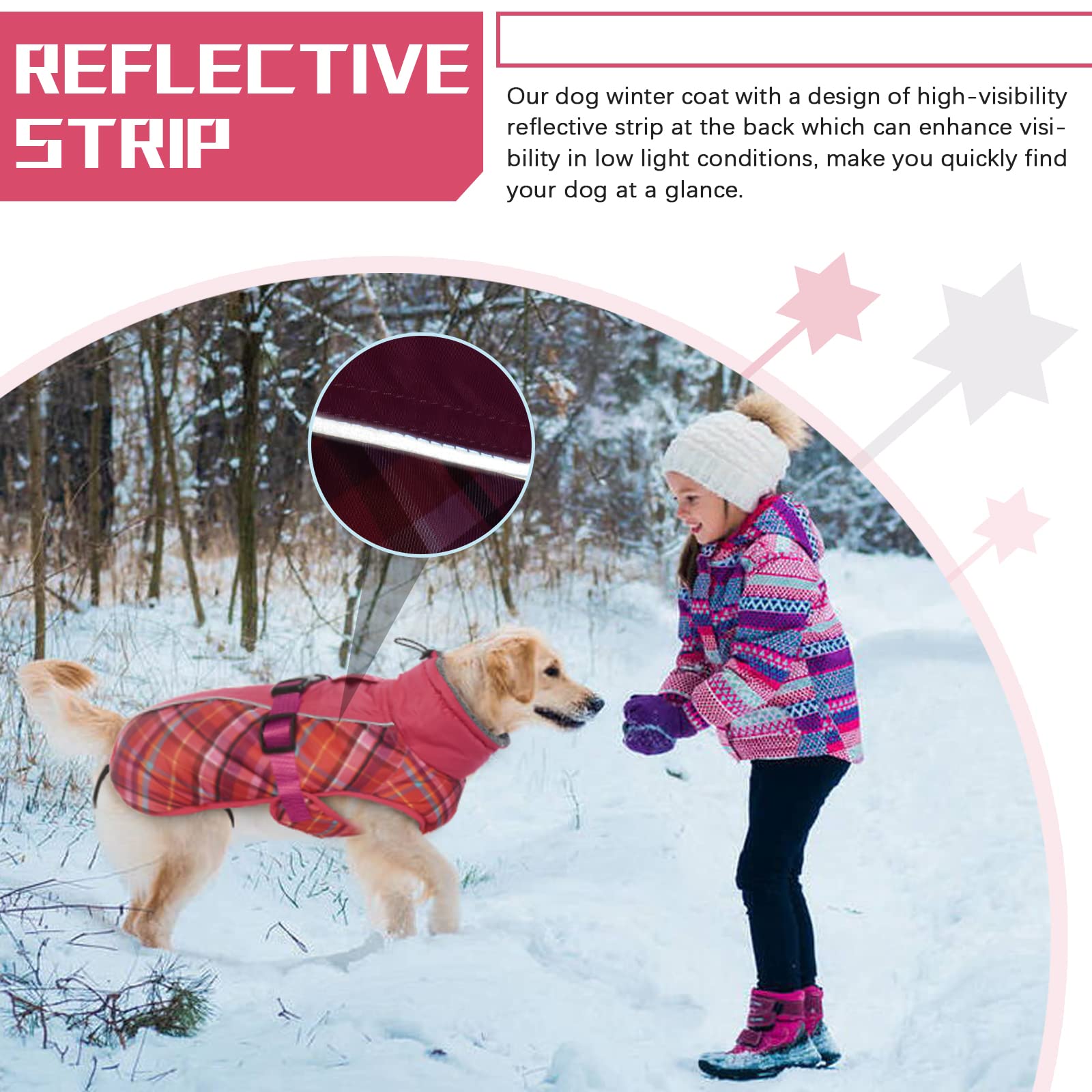 Ropa para Perros, Chaqueta para Perros, Abrigo para Perro Impermeable, Abrigos para Perros cálidos Chaquetas para Perros pequeñas Medianas y Grandes Chaleco para Nieve a Prueba de Viento