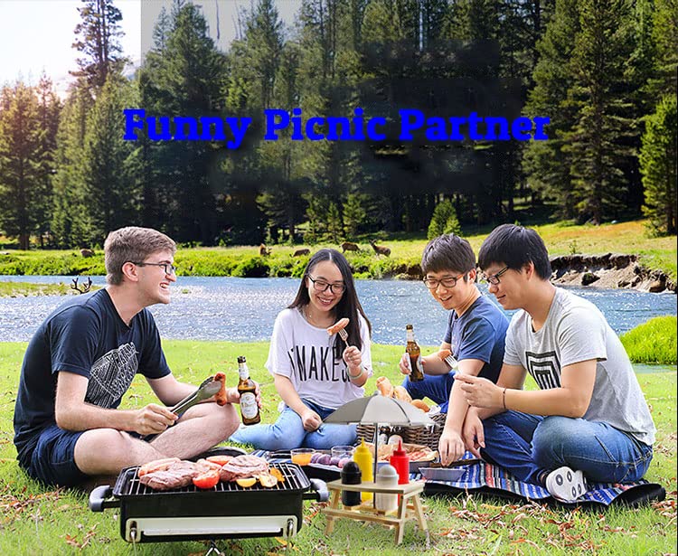 THW® Miniature Picnic Table BBQ Backyard Condiment Holder Set with Removable Umbrella/Squeeze Bottle Set/Salt and Pepper Bottle Set 3