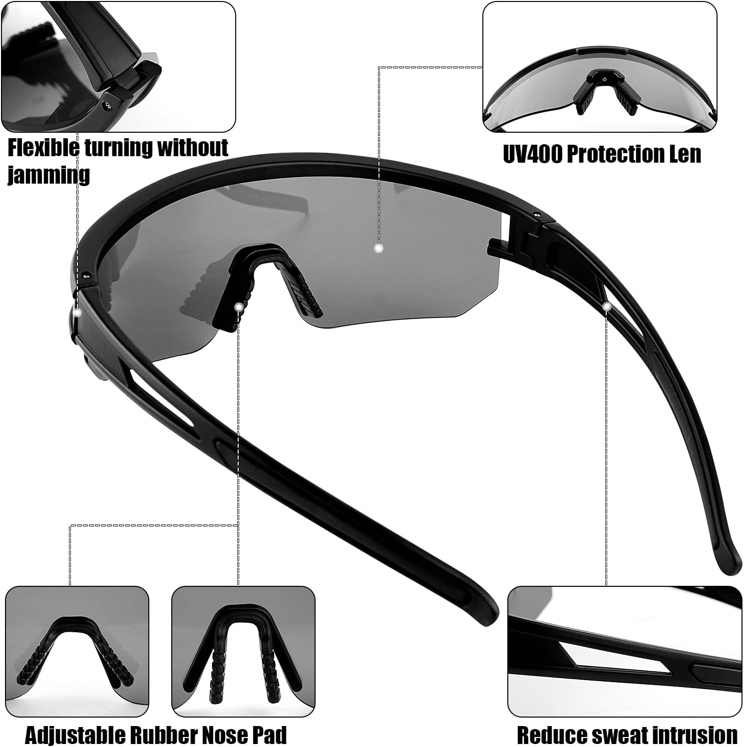 Sports Sunglasses Polarized Cycling Sunglasses TR90 Frame Goggles UV400 - Image 5