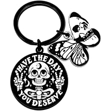 Sugar Skulls Gifts For Women Halloween Keychain Spooky Gift Gothic Keychain Witchy Gifts For Women