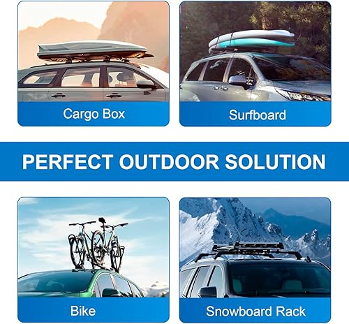 Miniatura 7 de FengYu Barras transversales de techo aptas para Jeep Patriot 2007-2017, barras transversales de aluminio, barras de carga, portaequipajes, canoa,