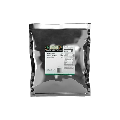 Frontier Co-op Copos de levadura nutricional orgánica, 16 onzas, bolsa a granel, vitaminas B esenciales, no irradiada, levadura kosher - sustituto