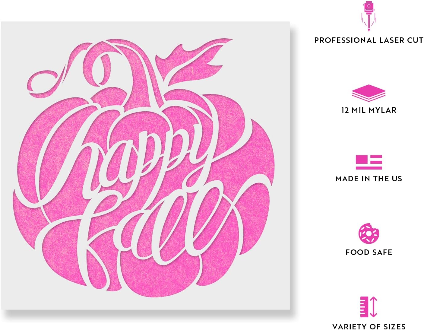 Happy Fall Pumpkin Sign Stencil - Design Enchanting Fall Decor, Pumpkin Stencil