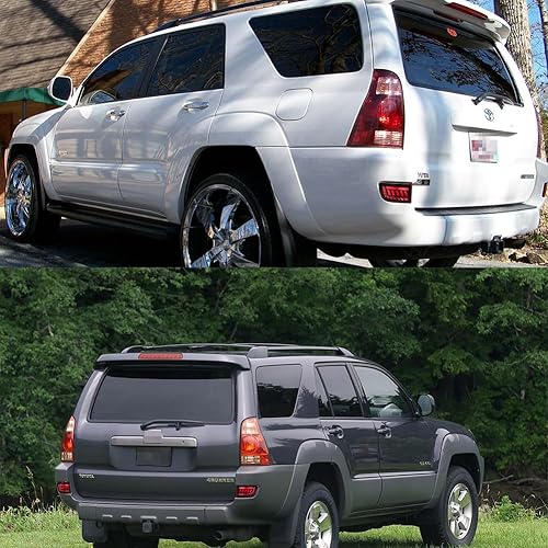 Miniatura 9 de KENRTIR Para Toyota 4Runner 2003-2005, 2002-2009 Toyota Land Cruiser Prado 120 Reflector de parachoques trasero señal de giro secuencial luces