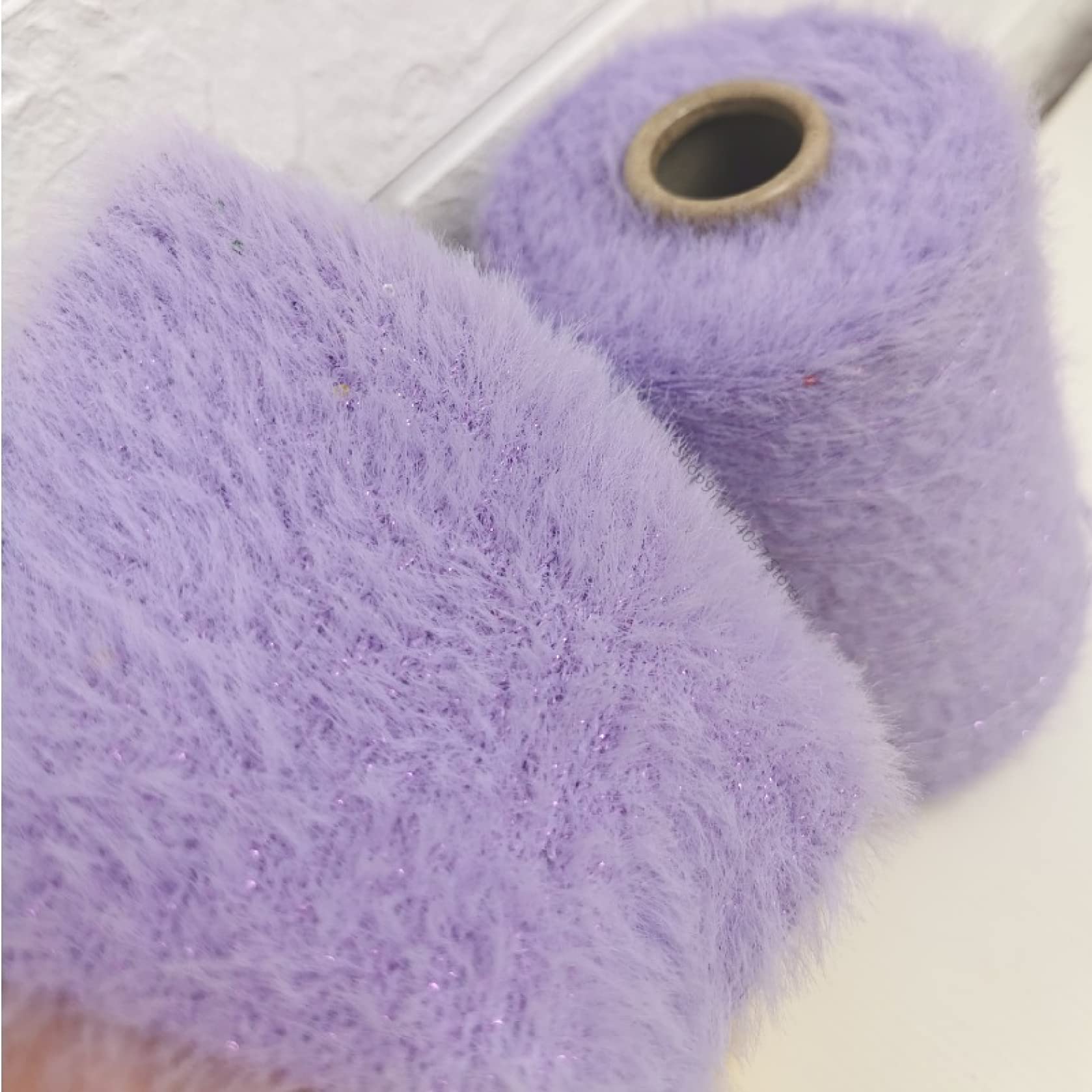 filato, filato per uncinetto, 500g Paillettes dorate imitazione lana visone filato morbido maglione lavorato a maglia scialle filato for maglieria filo all'uncinetto mantenere caldo filato(Purple)