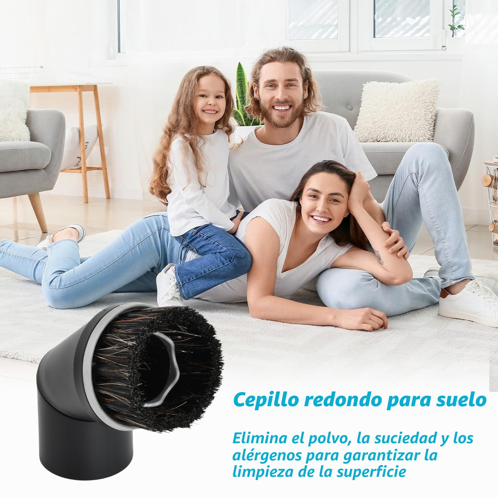 2 Piezas Cepillo Redondo para Aspiradora, 35mm de Diametro Cepillos Giratorios Compatible con Aspiradora Miele–, Cepillo para El Polvo y Boquilla para Muebles, Accesorios de Repuesto para Limpieza