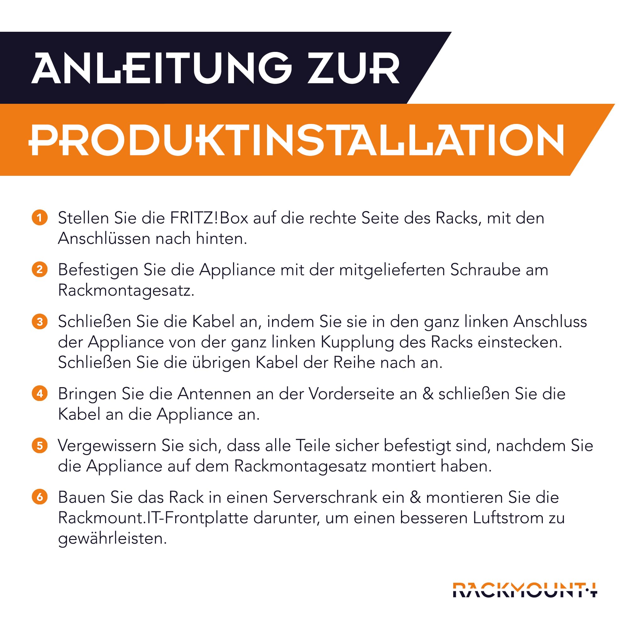 Rackmount.IT RM-FB-T3 Upgrade-Kit für Fritz!Box 6890/7590, Weiß, 217 x 482 x 59 mm