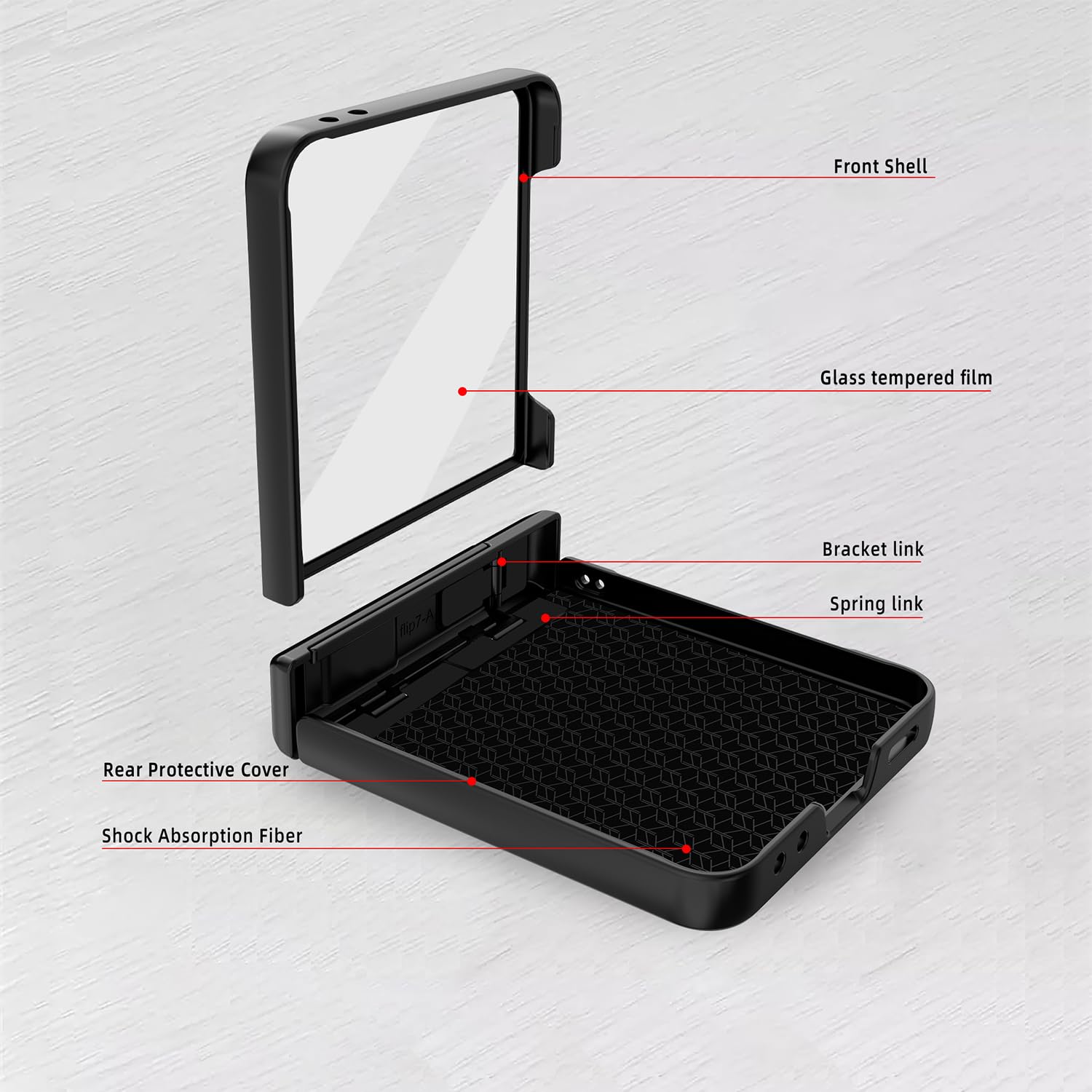 Etui do Samsung Galaxy Z Flip 8 z ochroną zawiasów klasy wojskowej i wbudowaną osłoną ekranu przedniego i podpórką. (niebieskie)