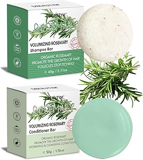 2 Pack Rosemary Shampoo Conditoner Bar Set,Thinning Hair-Volume Shampoo & Conditioner Bar for Men and Women,Hair Thickening & Regrowth Treatment,Hair Growth Soap for Anti-Hair Loss