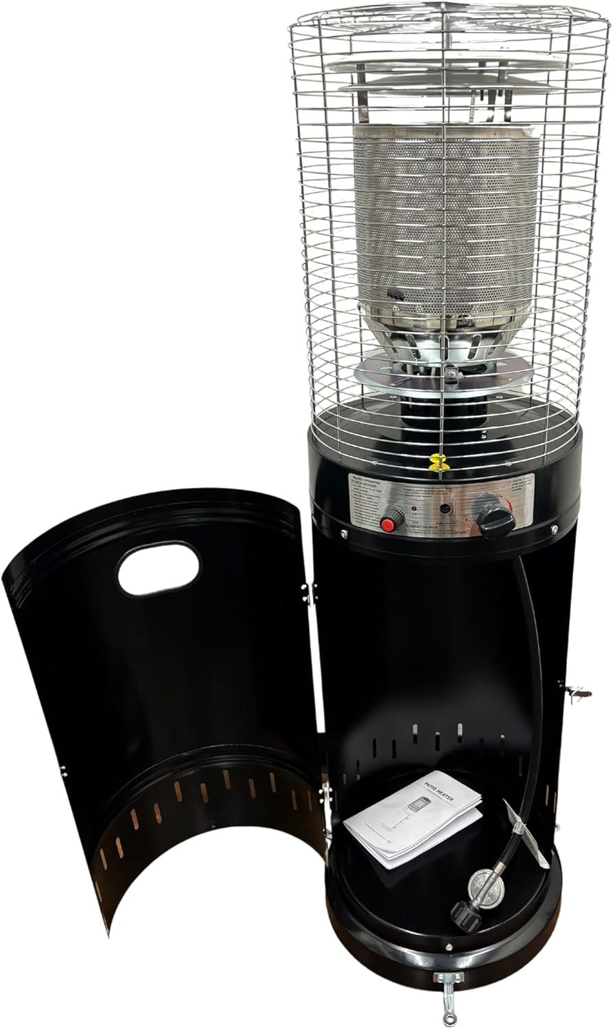 BBQ Island Radius Heater, 46,000 BTU, Black, Modern/Sleek, Outdoor Patio Heater, 12-Foot Radius, Easy Battery Ignition