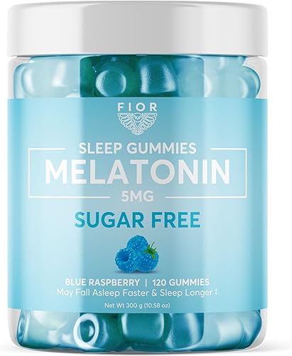 Fior Wellness Gomitas de melatonina para dormir de 60 unidades, gomitas de melatonina para dormir para adultos y niños. Vitaminas de gomita para