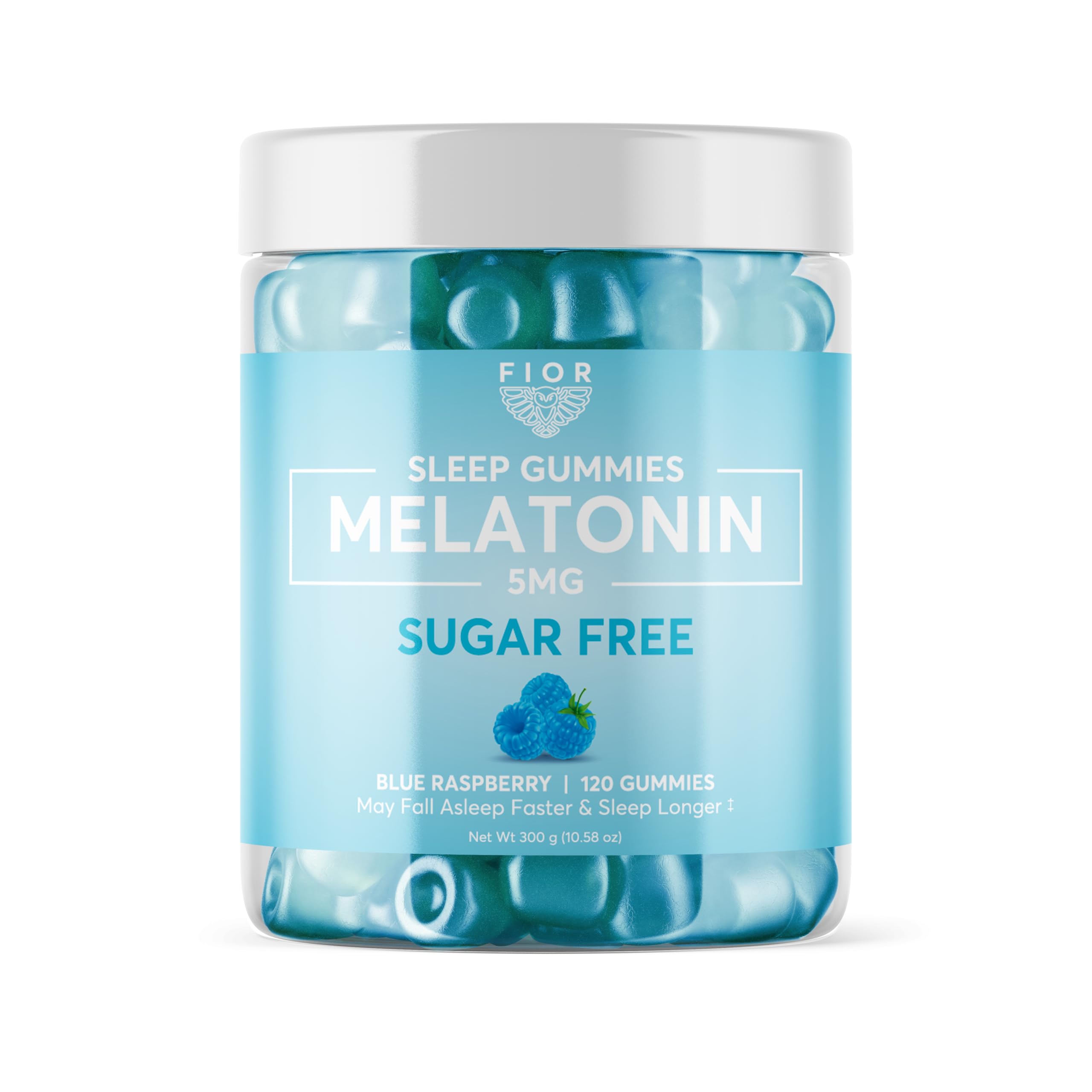 FIOR Melatonin Gummies (Sugar Free Blue Raspberry, 120)