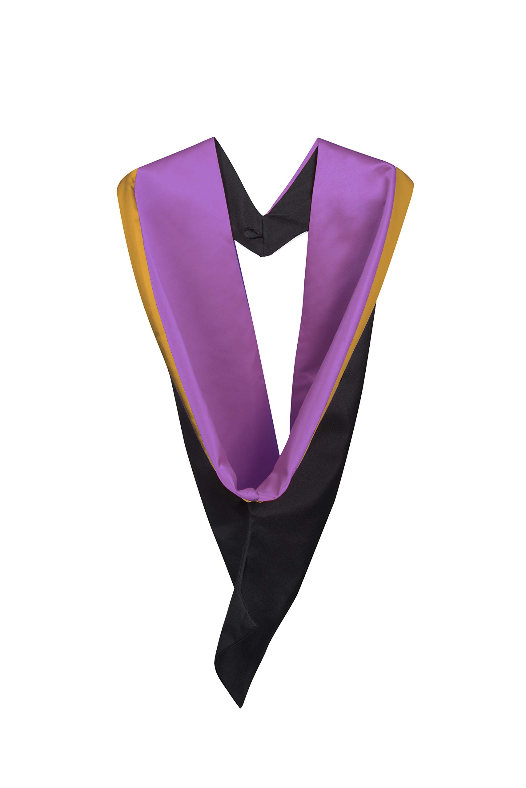 Evs Evess Unisex Purple With Gold Rim University Academic Graduation Hood - Bachelor (Purple With Gold Rim)