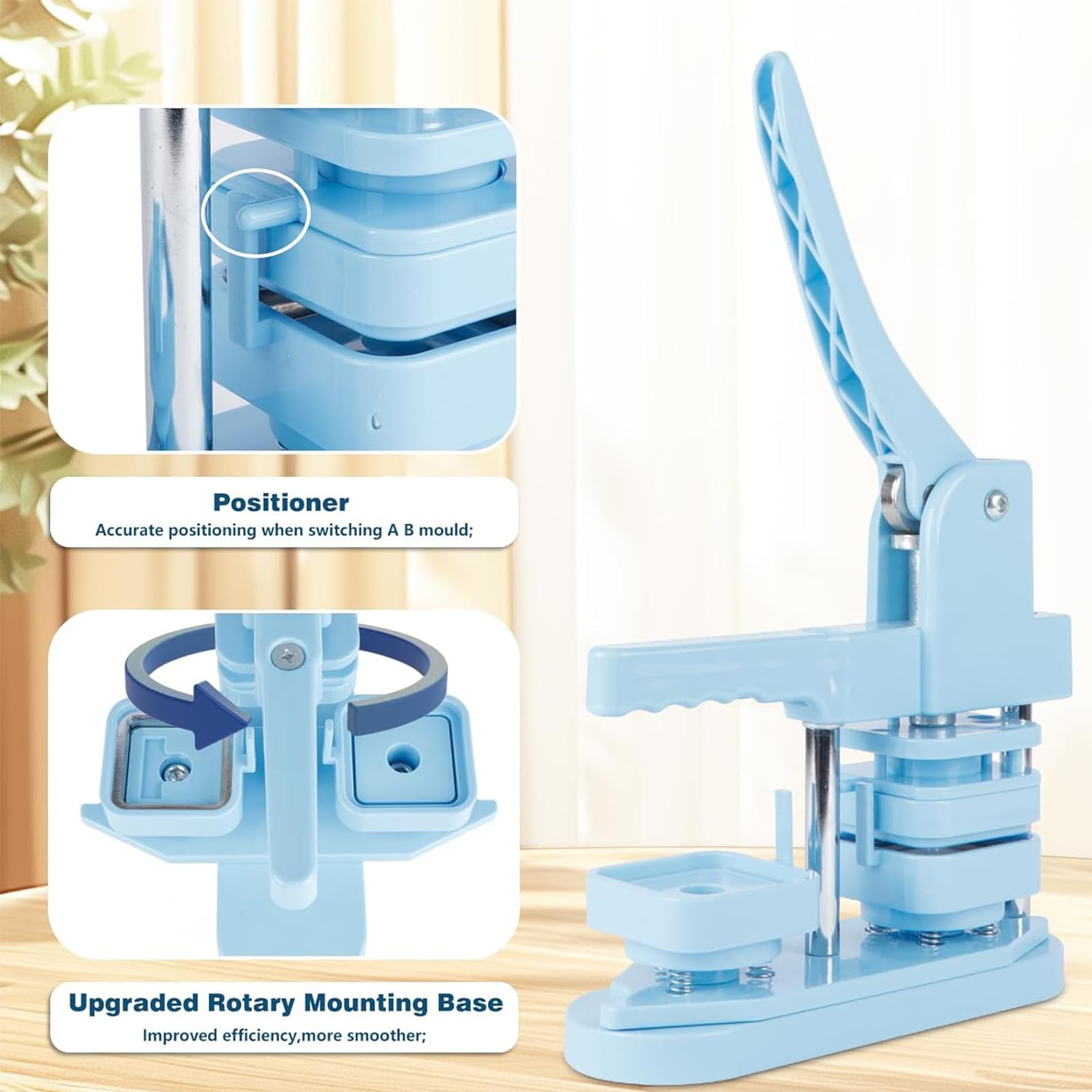 Maquina De Pins, Maquina Chapas Personalizadas Kit, 50x50mm Máquina De Imán Fotográfico, Cuadradas Máquina Para Hacer Imanes De Nevera, 100 Juegos De Suministros, Ideal Para Fiestas, Eventos