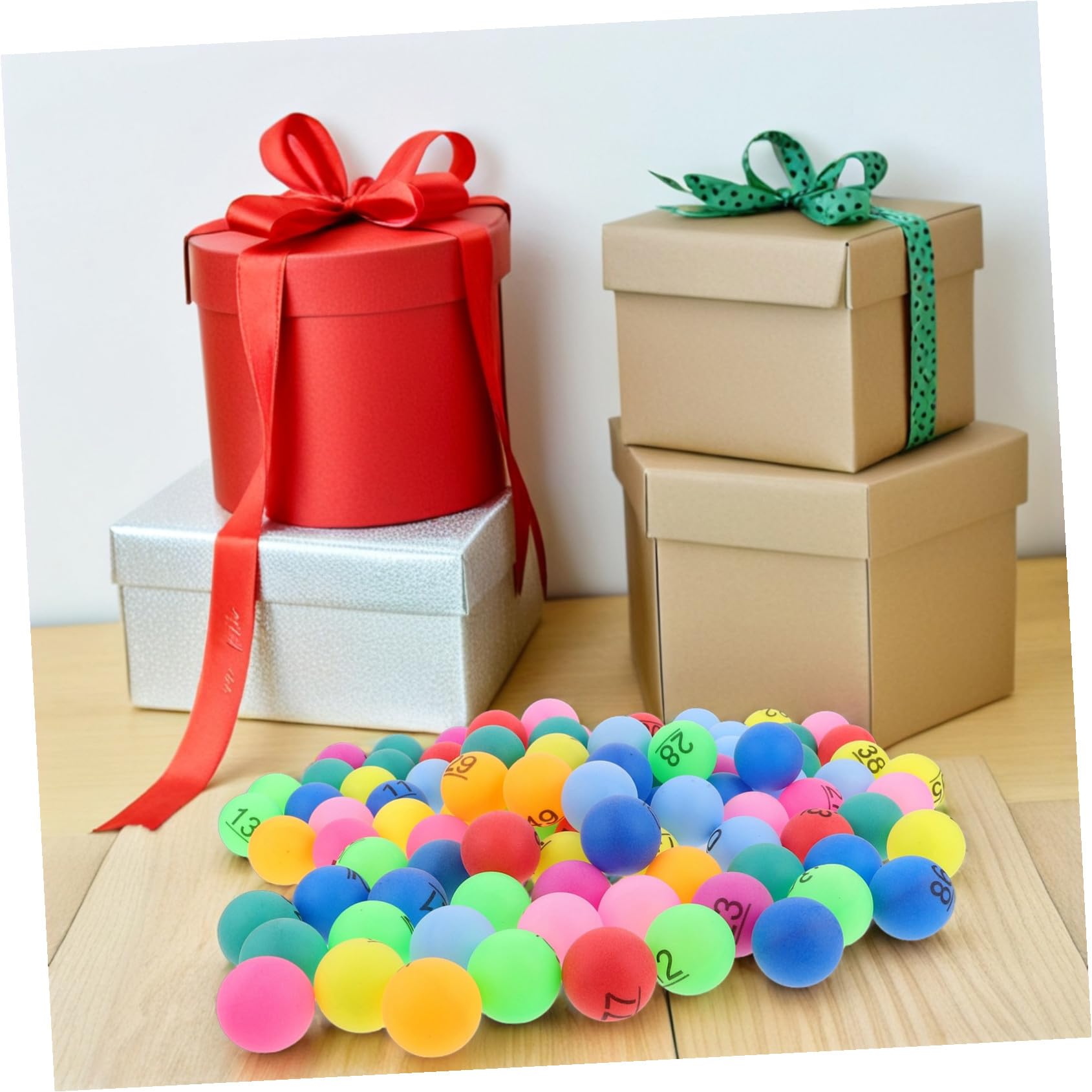 Mipcase Bolas de Bingo Numeradas Diseño de Calidad y Uso Versátil 100 de Plástico PP para Fiestas en Bar Accesorios Ideales para Rifas y Juegos de Lotería