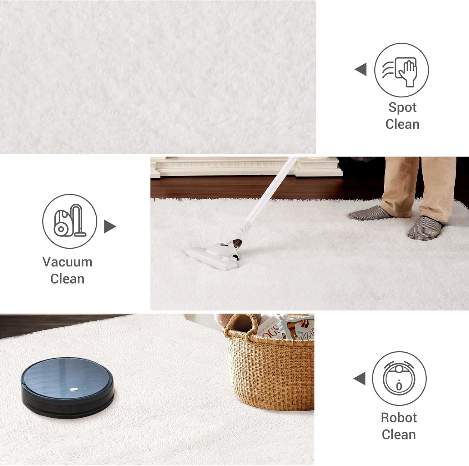 COZYLOOM Fluffy Runner Rug for Bedroom Living Room 2x8 Non-Slip Extra Comfy Plush Hallway Rug Non Shedding Soft Shag Fluffy Rugs Runner for Bedroom Kids Room,White