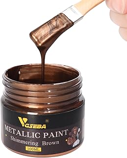 VGSEBA Peinture Acrylique Marron M&eacute;tallis&eacute;, R&eacute;sistant &agrave; la D&eacute;coloration, 100 ml - Pour Artisanat, Peinture sur Toile, Bois, Argile, Tissu - Id&eacute;ale pour les Projets Artistiques et Fournitures Cr&eacute;atives