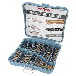 hi spec coffret de 130 forets hélicoïdaux hss revêtus de titane (1 10mm) kit de perçage polyvalent forets metaux, bois et plastique coffret foret metal avec boîte de rangement robuste