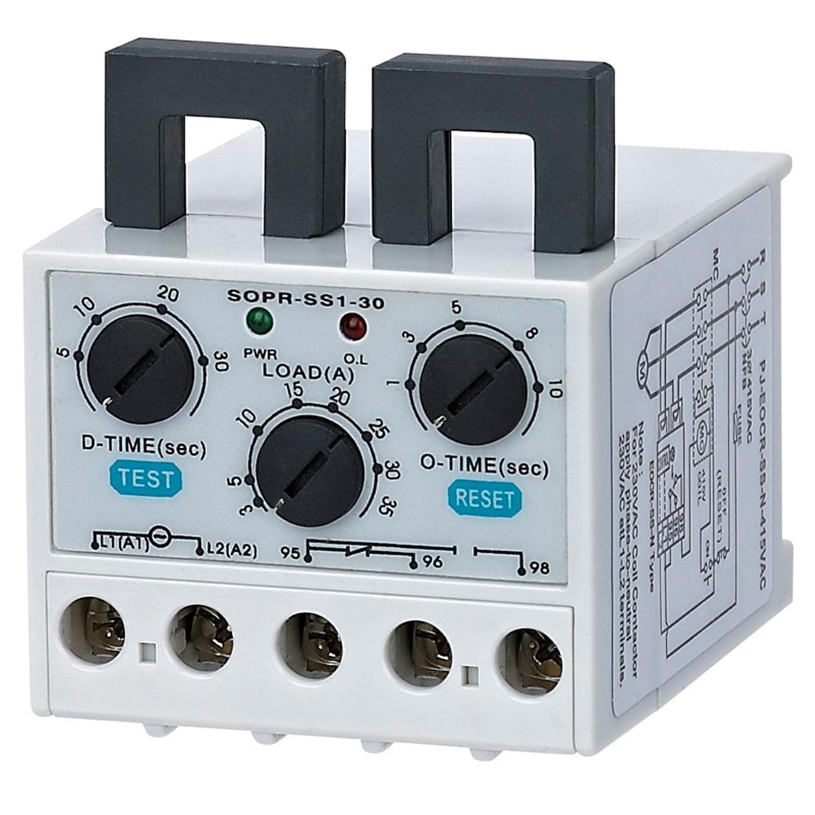SOPR-SS1 Elektroniczny przekaźnik termiczny ochrona silnika przed przeciążeniem 1 szt. (0,5-6,5A, A 90-260 V AC)