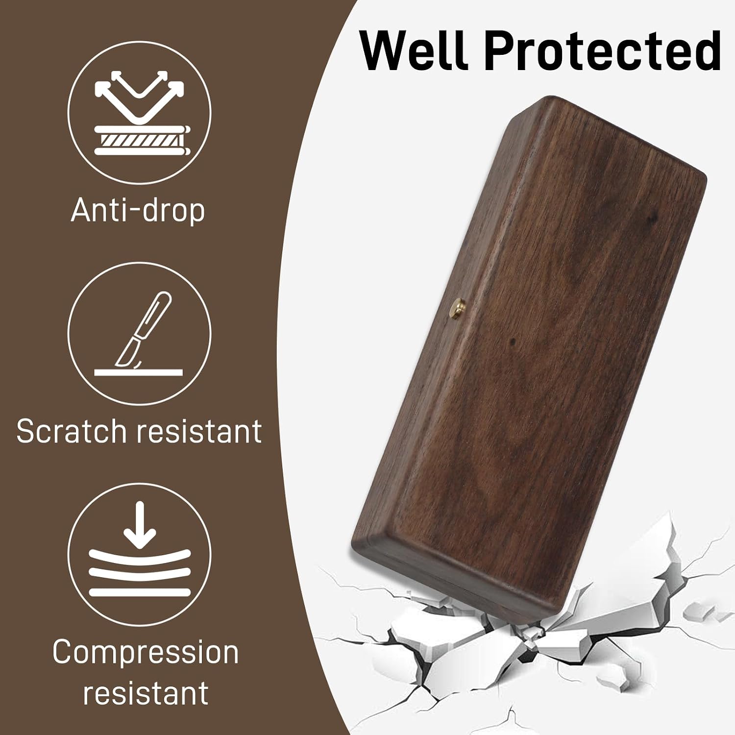 Solid Walnut Hard Case for Eyeglasses image 3