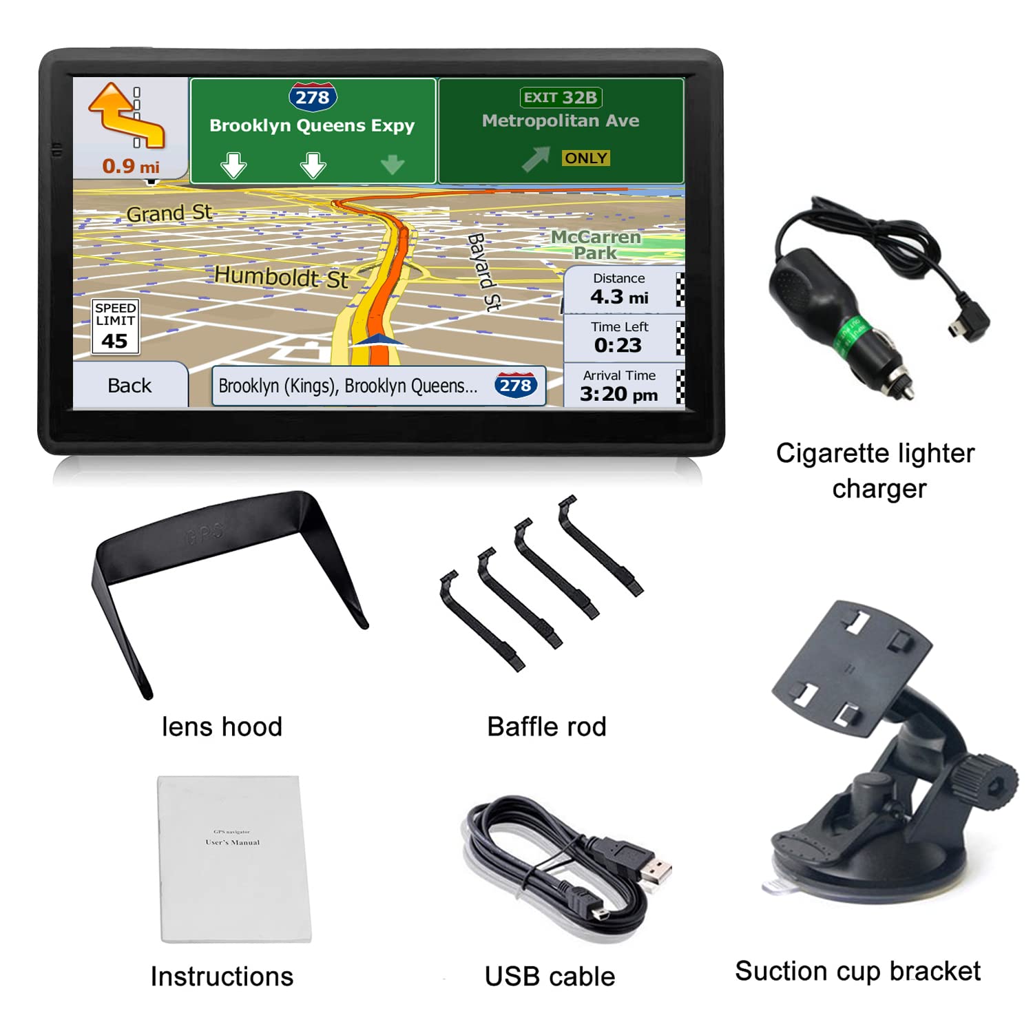 ODIKALA GPS Coche, GPS Peso Pesado, 7 Pulgadas Auto Navegación con HD Pantalla Táctil, Multi-Idiomas Guía Vocal 2023 Mapeo Europa Instalado Actualización Gratuita De Por Vida