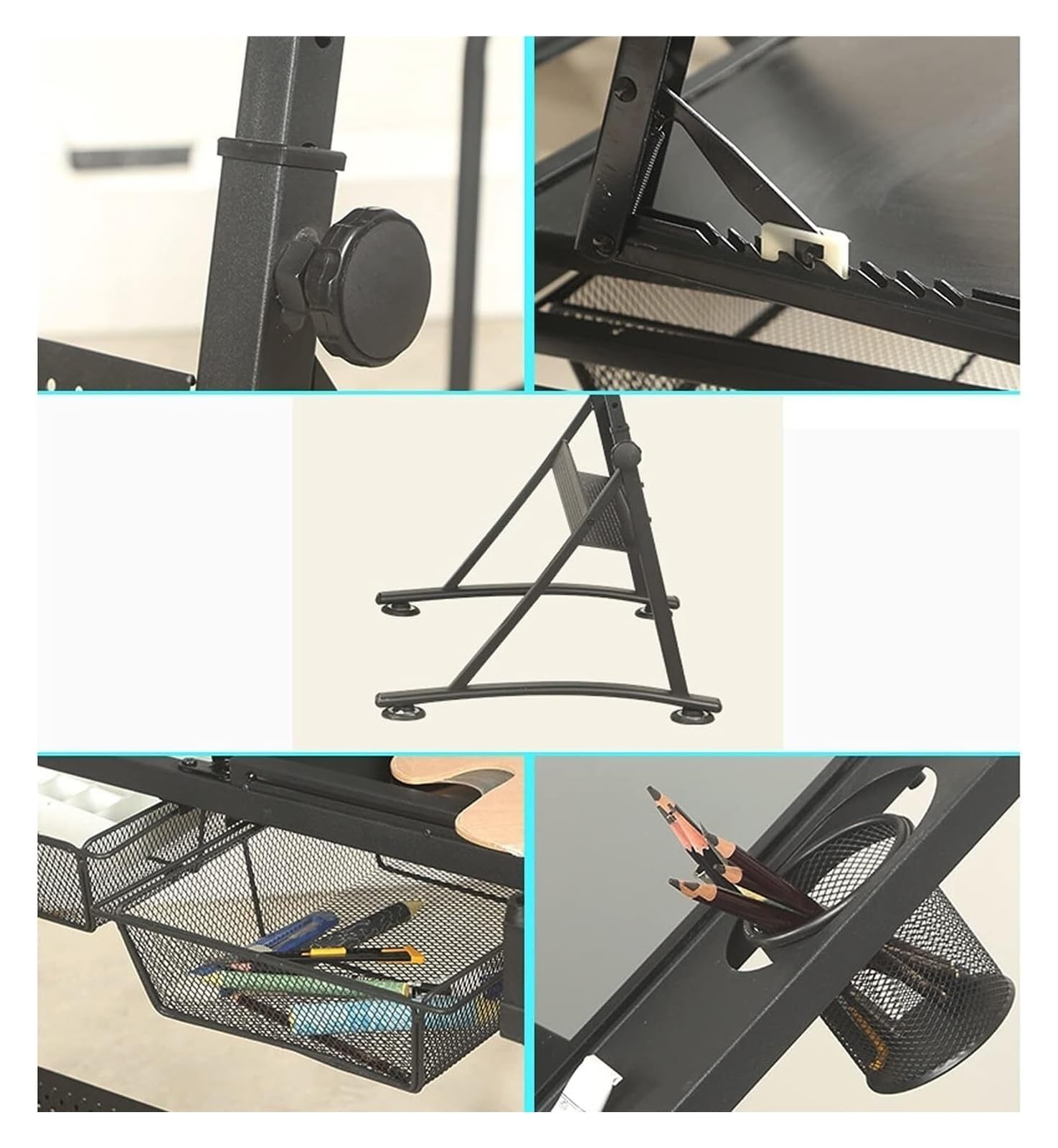Mesa de arte ajustable con almacenamiento, ideal para dibujar, pintar y manualidades, escritorio perfecto para artistas, estudiantes y profesionales, mejora tus proyectos creativos