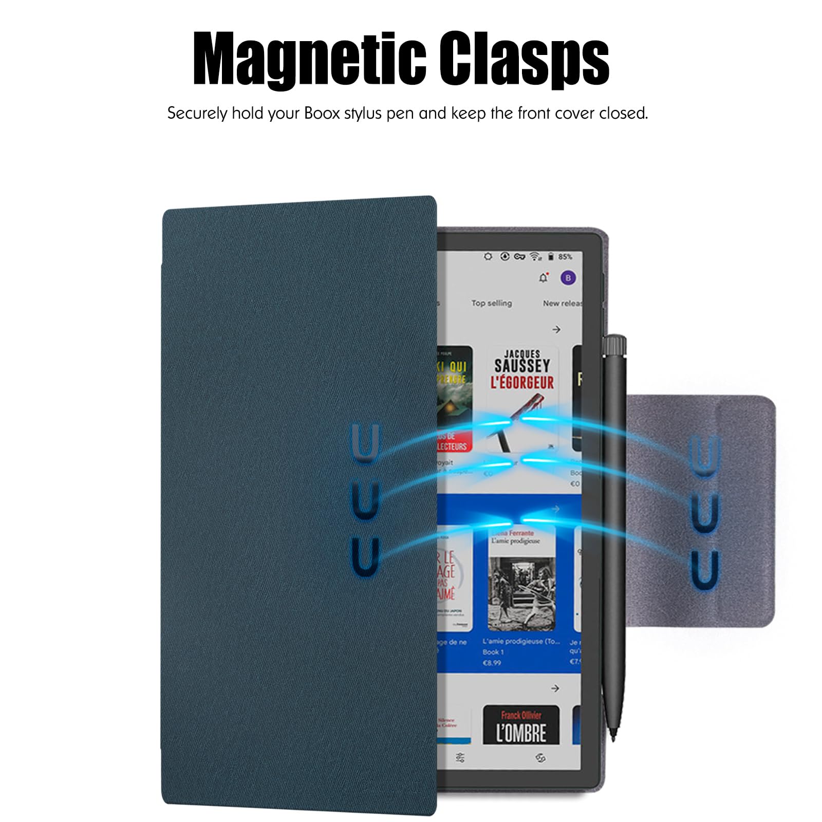 BOZHUORUI Case for Boox Tab Ultra C Pro,PU Leather Magnetic Cover
