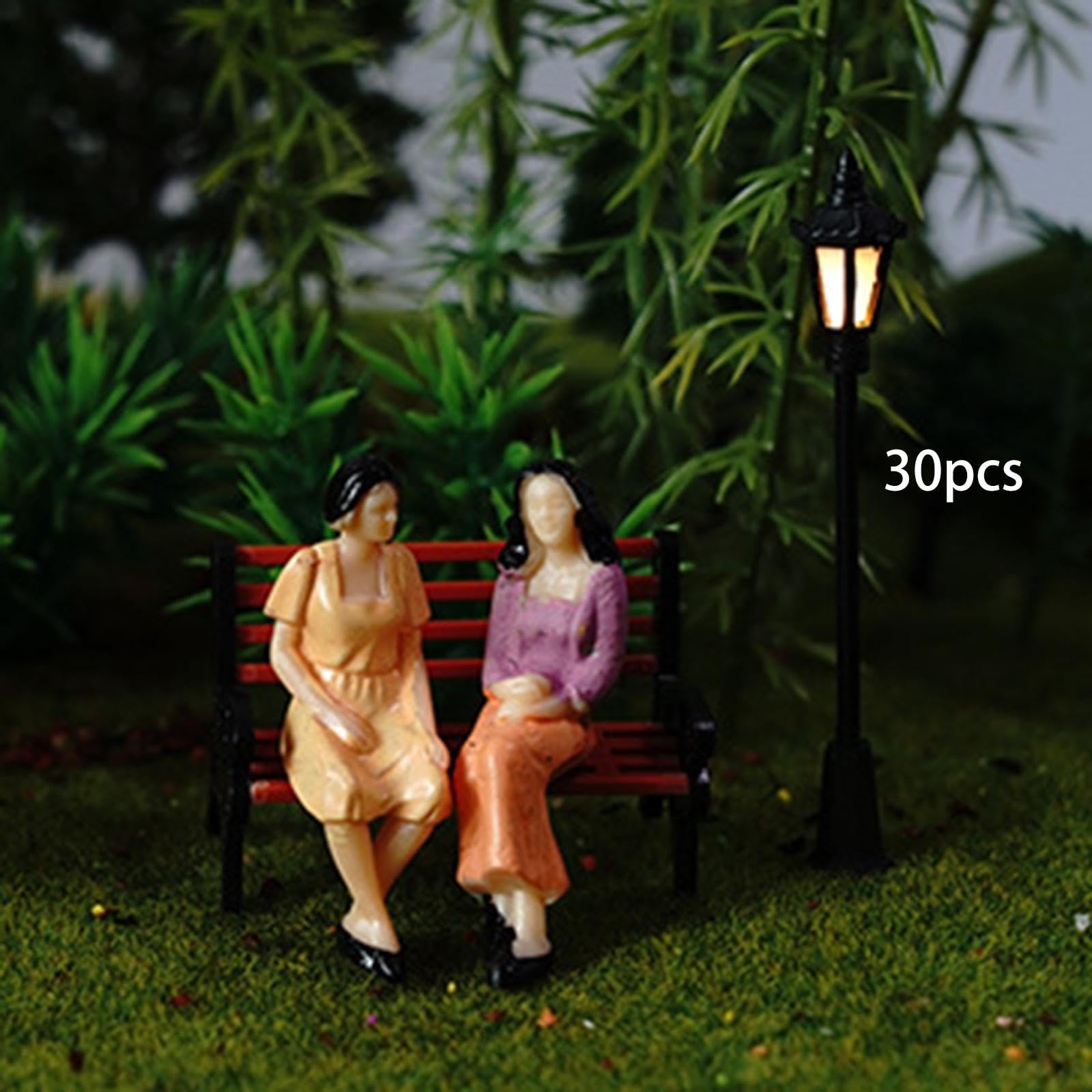 Modèles miniatures de lampadaires à l'échelle HO/OO (1:75) pour réseaux ferroviaires miniatures, projets de bricolage, accessoires de photographie, 30 Pièces