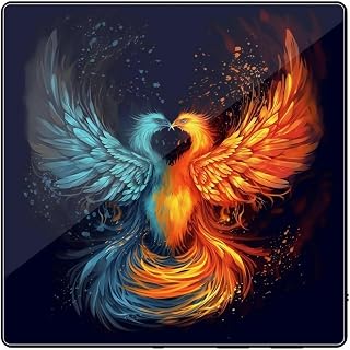 Music Refrigerator Magnets, Built-in Music Player, Personalized | Fire And Water Phoenix Music Sticker for Office, Funny Fridge Sticker for Kitchen, Portable, Fashion