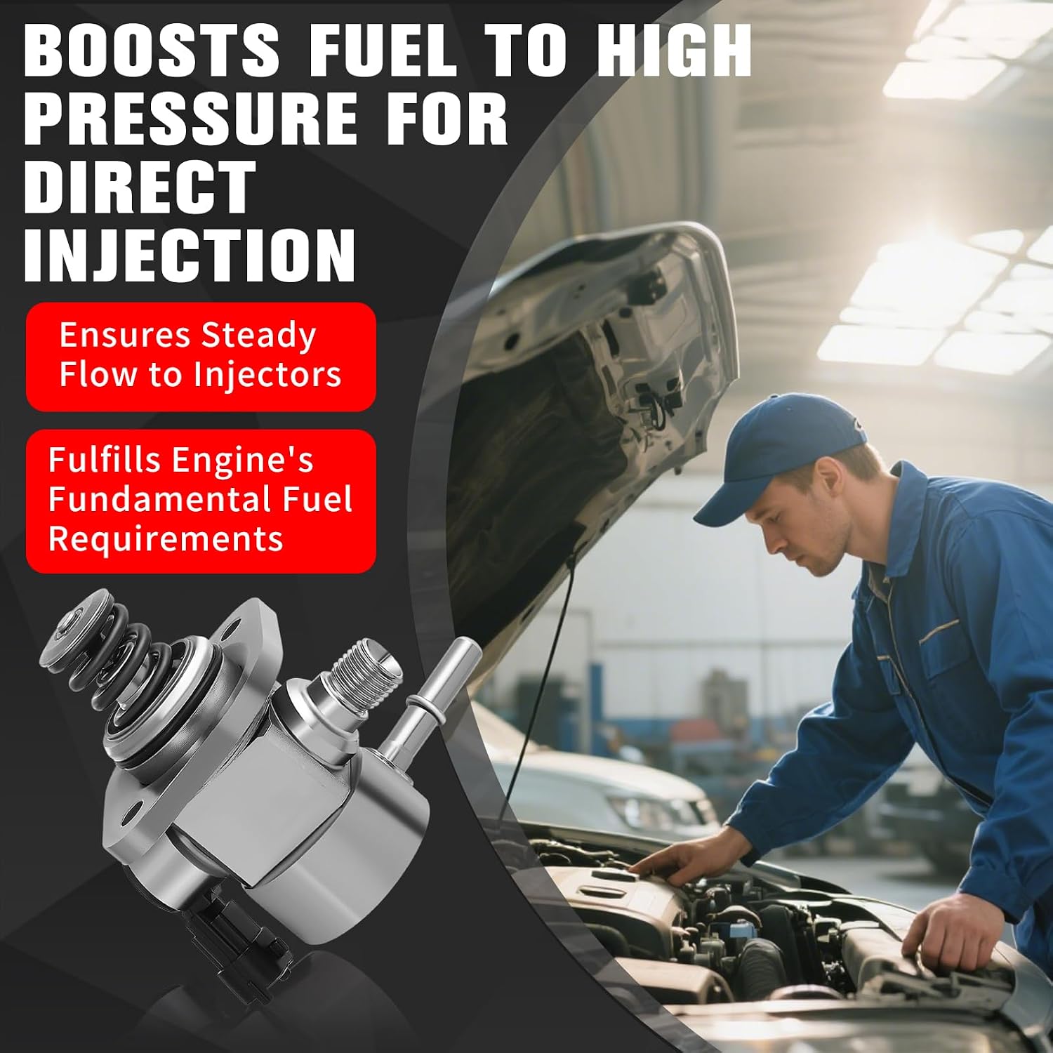 DS7Z9350A High Pressure Fuel Pump Compatible with Ford Fusion 2014-2020 1.5L, Escape 2017-2019, DS7G-9D376-DB DS7G-9D376-DC