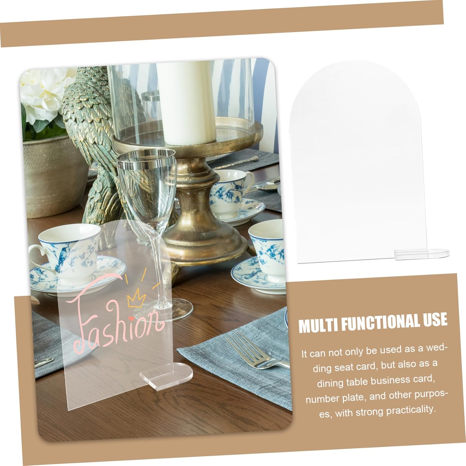 LABRIMP 30sets Acrylic Place Card Holders Blank Table Signs Base for Weddings Parties and Events and Reusable Design for Identification