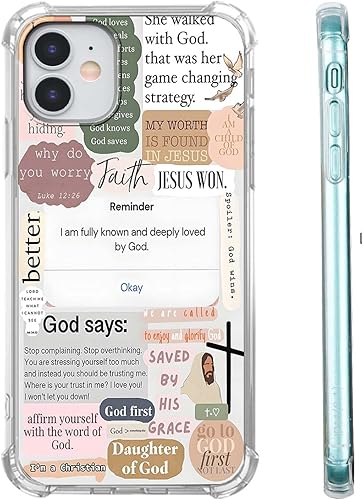 Miniatura 85 de Cubierta de Teléfono con Versículos de la Biblia y Citas Cristianas de Jesús en Collage, Funda Protectora Suave de TPU de Moda para iPhone 16 Pro,