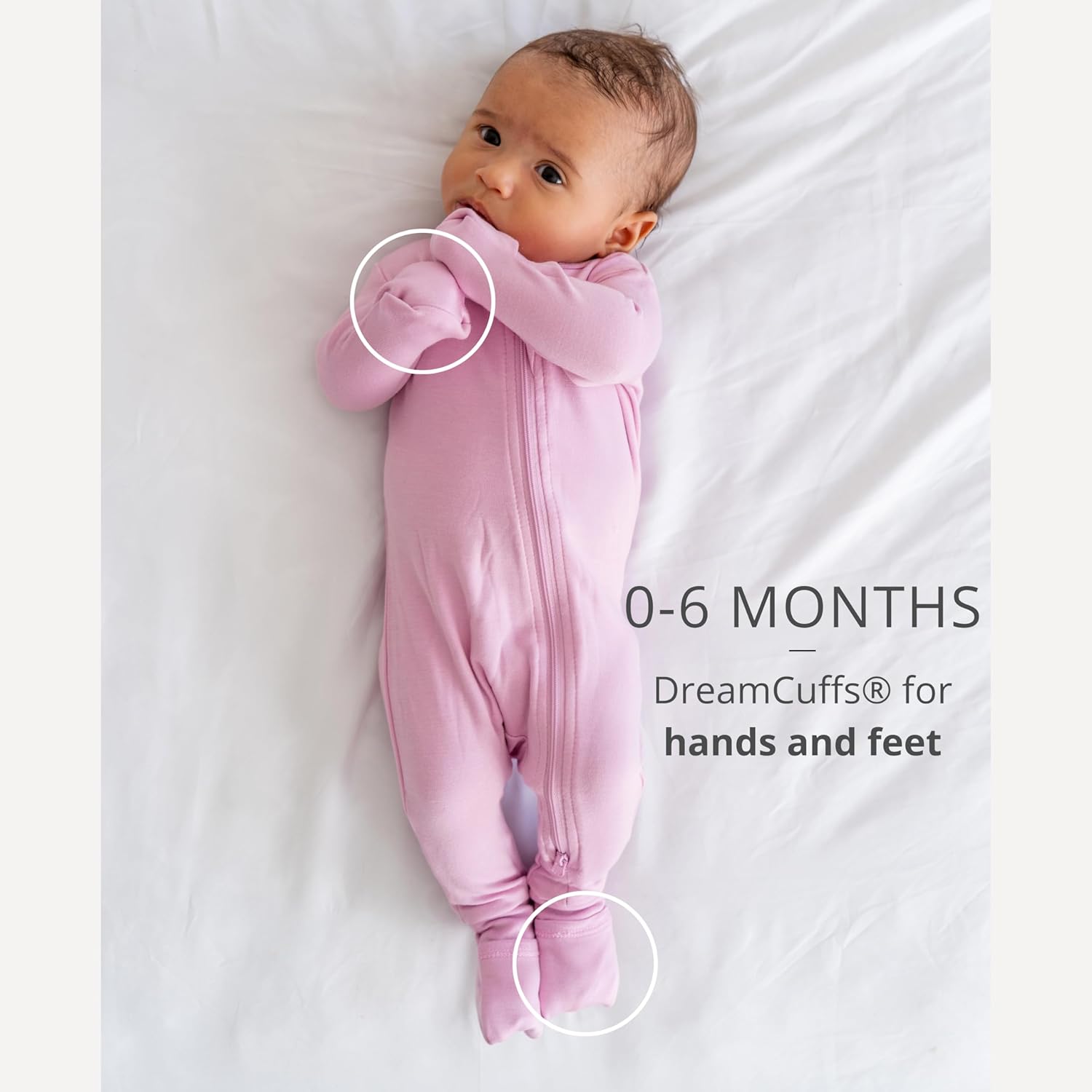 Dreamland Baby Bamboo Viscose Baby Pajamas (0-9 months). Ultra Soft Viscose Sleepers with 2-Way Zipper, Mitten & Foot Cuffs - Image 2
