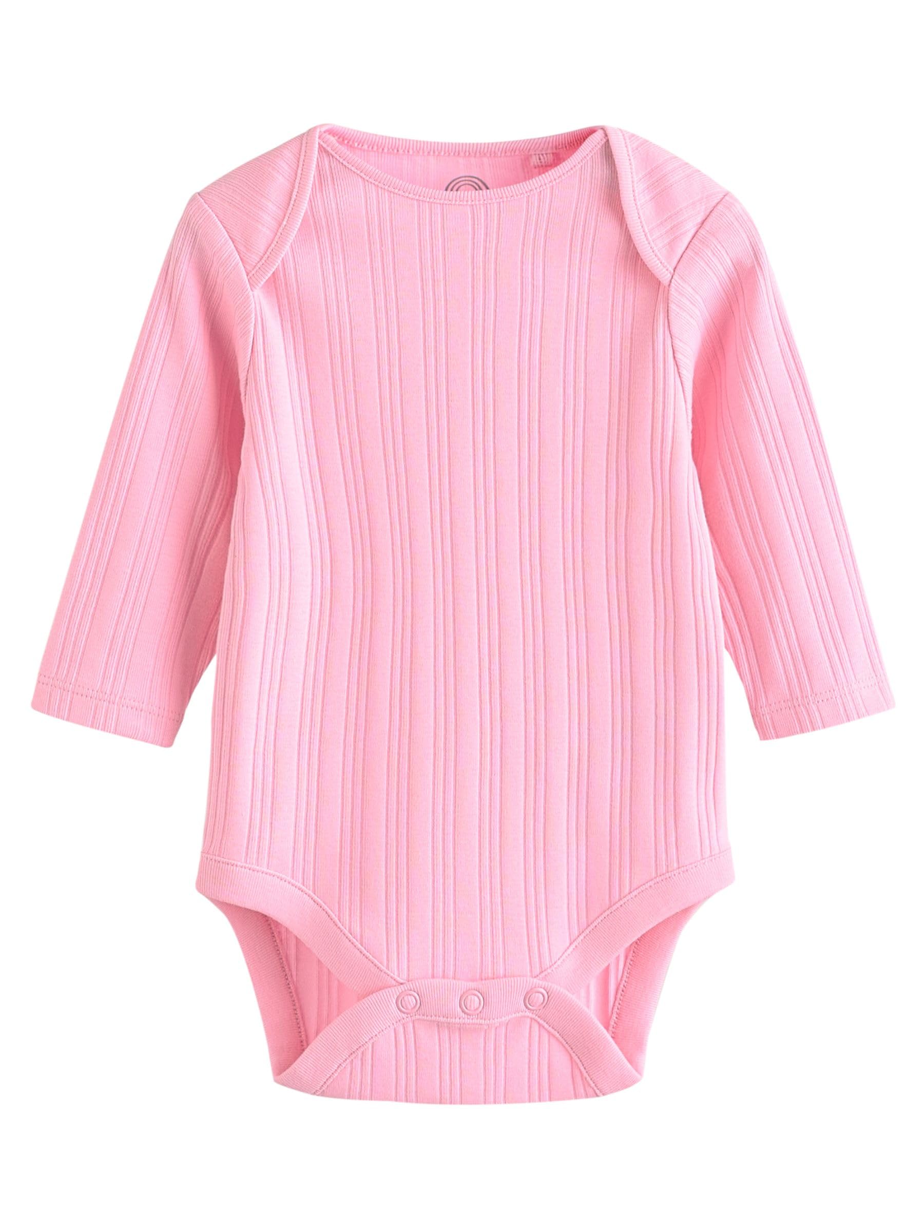 NEXT Bébé fille Body bébé côtelé à manches courtes 100% coton, lot de 5