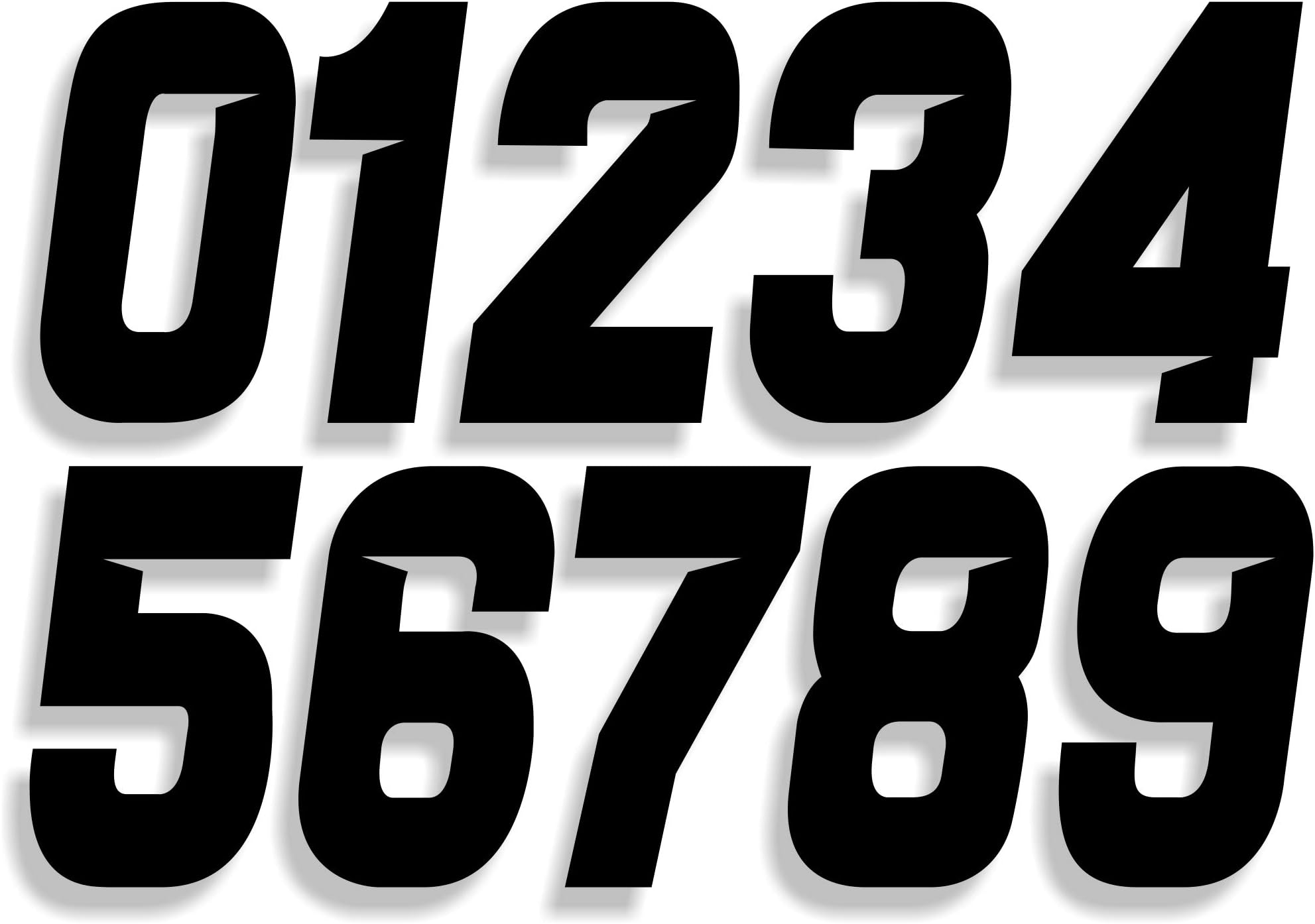 MxNumbers- Mx & ATV Number Plate Decals | Set of 3 Decals with Your Custom Number & Color Choice | Sliced Font Style 8