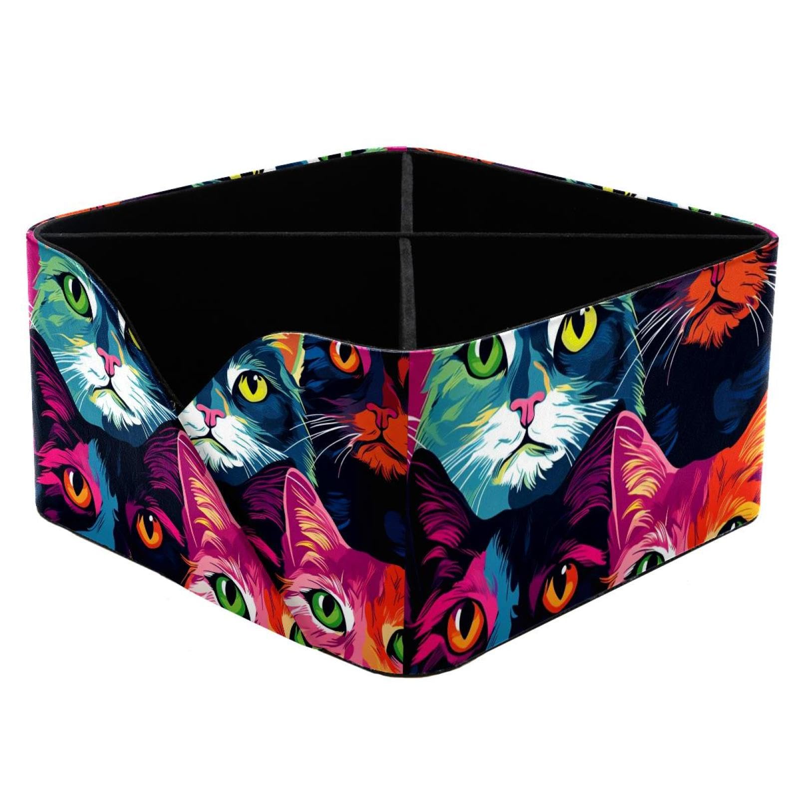 Pot à crayons pour bureau couleur chat grande capacité en cuir avec 4 emplacements