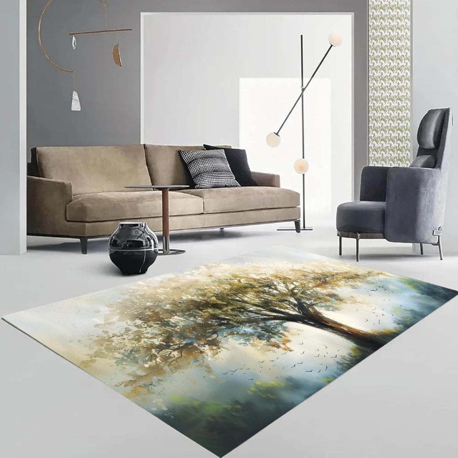 Colorful Abstract Tree Carpet for Kitchen Bathroom Entrance Non-Slip Rugs Living Room Balcony Bedroom Decor Floor Mat 120x180cm