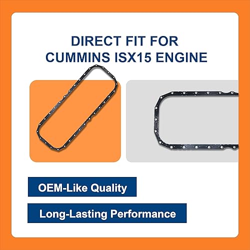 Miniatura 3 de BTS-4026684 Junta de cárter de aceite, compatible con motor Cummins ISX15, repuesto del mercado de accesorios para OEM 4026684, Junta de Cárter de