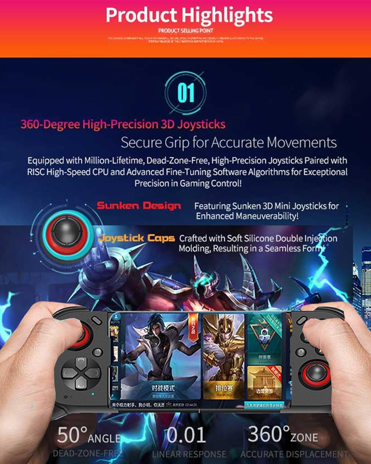 الأقوى - وحدة تحكم لاسلكية للالعاب بتاثيرات القاعة للهاتف تدعم... - view 1