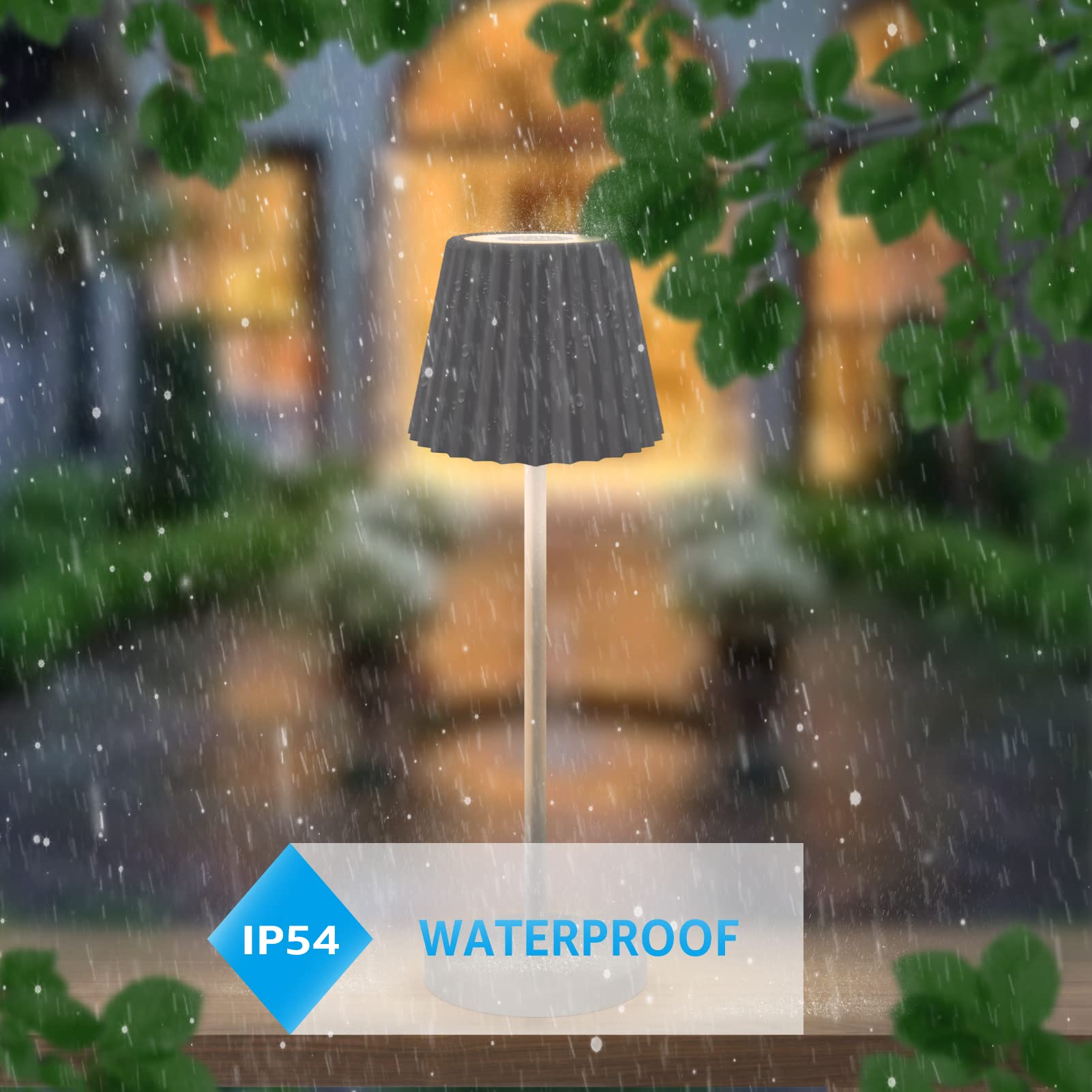 Lampe De Table Sans Fil LED à Intensité Variable, Protection IP54