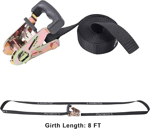 Miniatura 2 de Ayaport Correa de trinquete sin fin de 1 pulgada, 8 pies, 3300 libras, resistencia a la rotura (sin gancho), correa de trinquete pequeña y corta