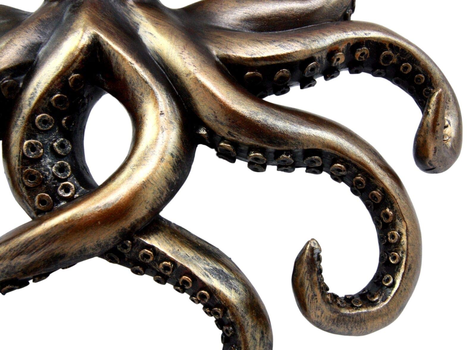 10.5" Octopus Brass Porthole Wall Clock – Nautical Home Decor By Sugar Vine Art