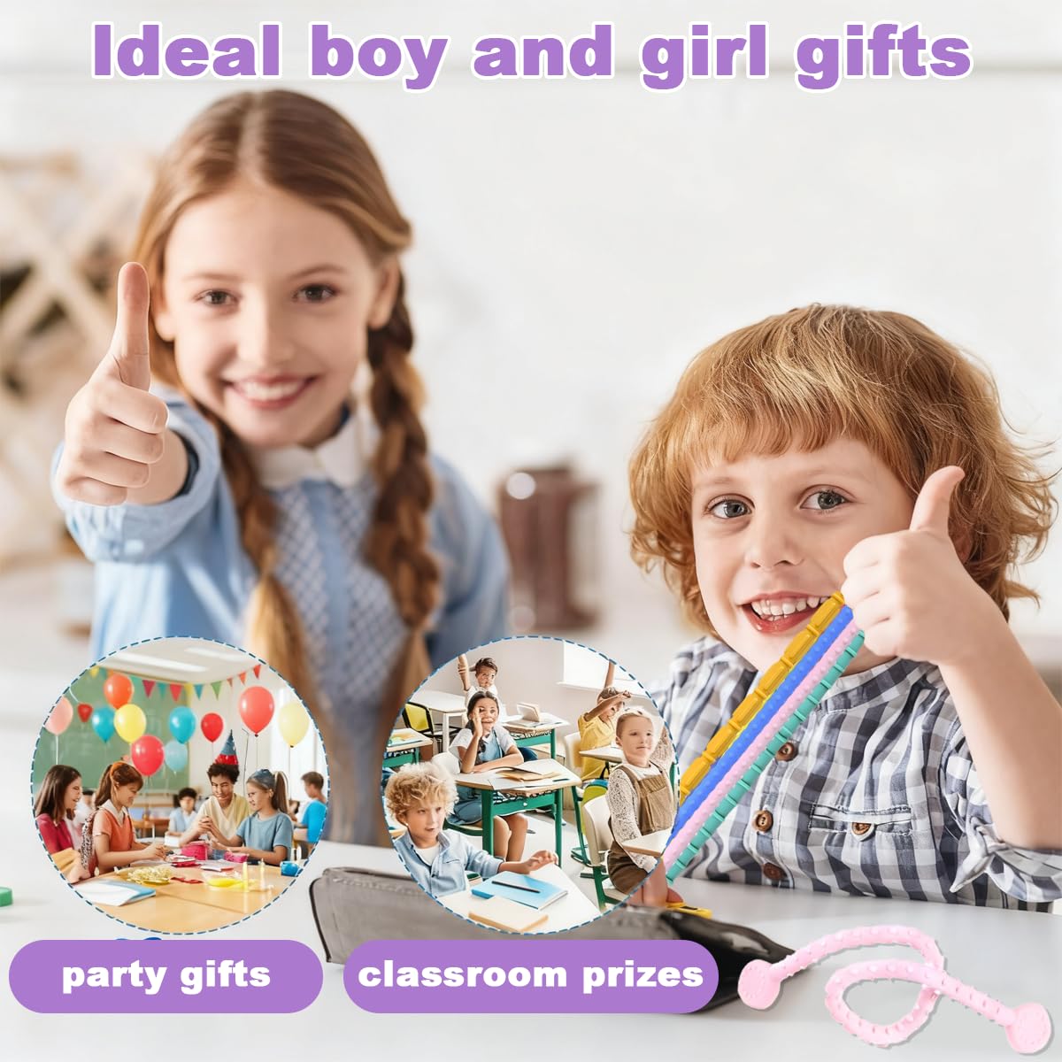 Bastoncini Silicone Per Bambini Set Di 6 Giocattoli Sensoriali Anti-stress In Silicone Per Bambini - Ideali Per Autismo, ADHD, Ansia, Giochi Silenziosi In Classe E Viaggi Giochi Sensoriali Autismo