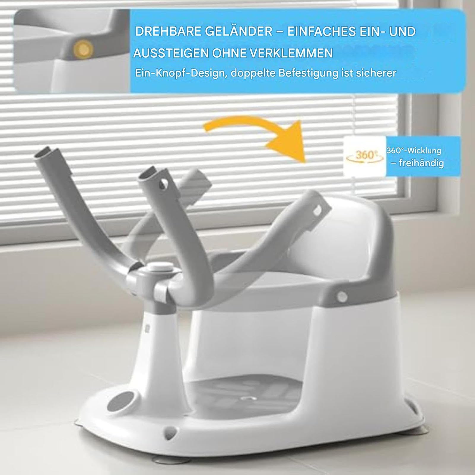 Sedile da bagno per bambini, antiscivolo, con ventose
