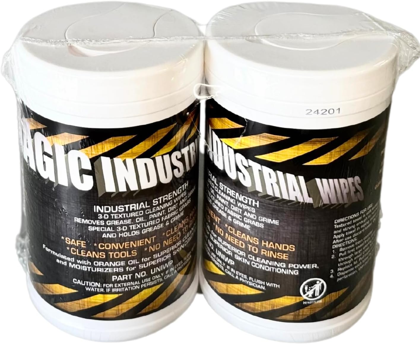 Magic Industrial Wipes/ 3-D textured Cleaning Wipe/Removes Grease, Oil, Paint, Dirt and Grime/Cleans Hands, Tools, Surfaces. Can Add Water to Rejuvenate and Reuse the Wipe/Pack of 2